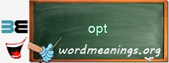 WordMeaning blackboard for opt
